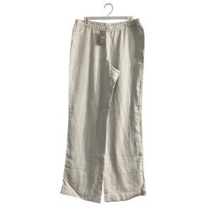 NWT J. Jill 100% linen Wide-Leg pants Trousers pull on lagenlook breathable